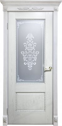 межкомнатная дверь Оникс «Александрия 2» (остекленная (Вензель), патина серебро)